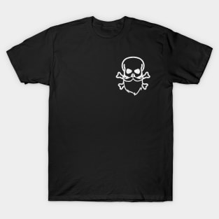 Skull and Beard Pocket Logo - White T-Shirt
